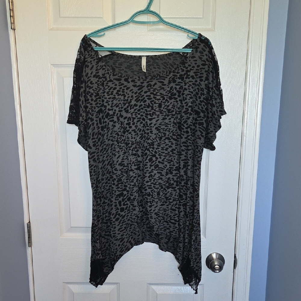 Hamilton Charcoal Leopard Print Top